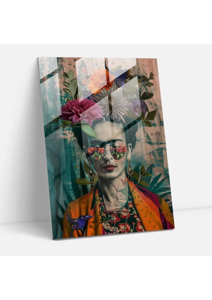 Frida Kahlo Tarzı Ev Dekorasyonu - Frida Kahlo Eserleri Cam Tablo Ev Dekorasyonu Modern Sanat