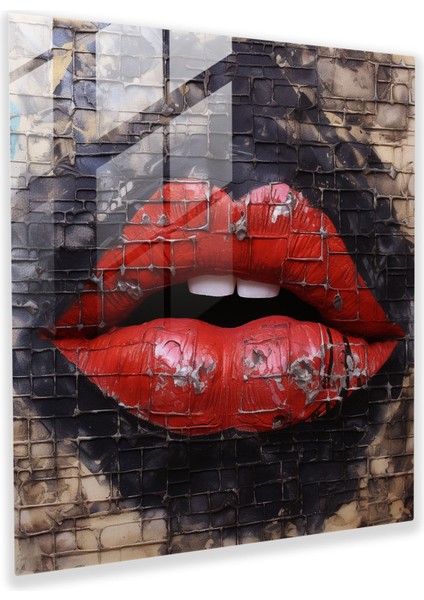 Dokunsal Öpücük Cam Tablo - Öpücük Cam Sanatı Cam Tablo