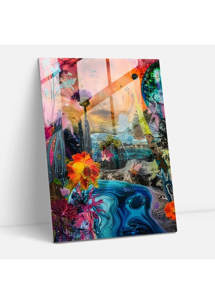 Frida Kahlo Tarzı Cam Duvar Sanatı - Ev Dekorasyonu Cam Duvar Sanatı