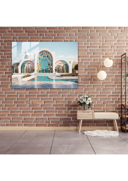 Geometrik Cam Baskılı Cami - Cami Cam Duvar Sanatı Modern Cam Baskı modelleri