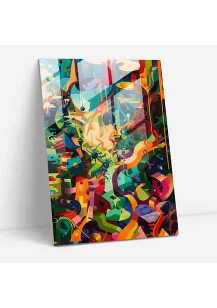 Mannerizm Cam Duvar Sanatı: Masalsı Güzellik - Canlı Renkler Cam Tablo