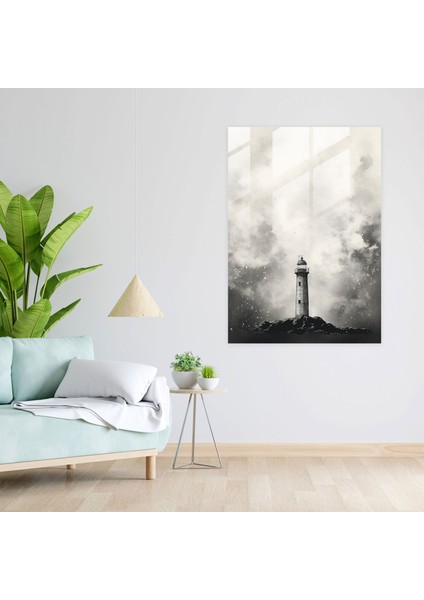 Minimalist Deniz Feneri Cam Tablo - Deniz Feneri Cam Tablo Modern Sanat Cam Duvar Sanatı modelleri