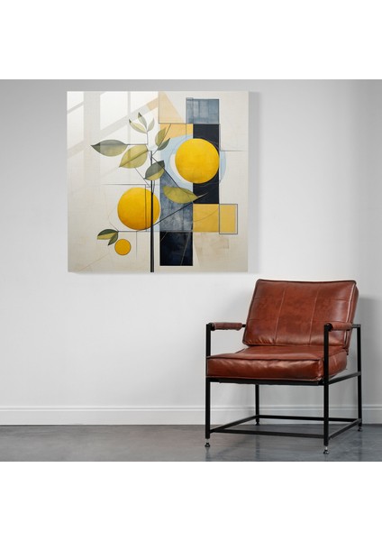 Geometrik Limon Ağacı Cam Tablo - Modern Sanat fiyatları