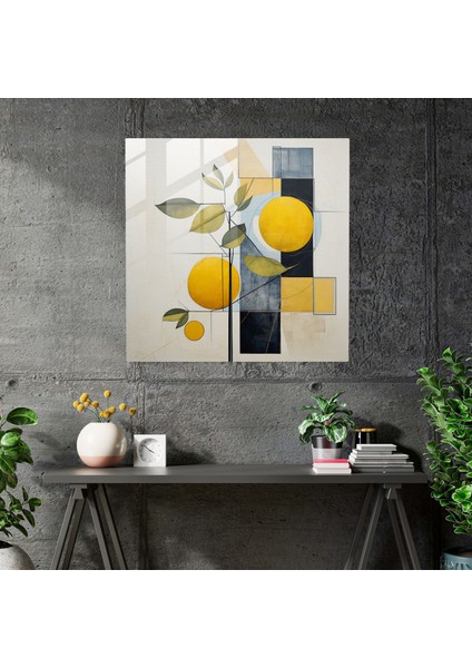 Geometrik Limon Ağacı Cam Tablo - Modern Sanat modelleri