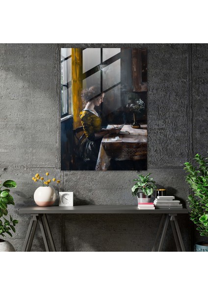 Johannes Vermeer Ev Dekorasyonu - Masa Başında Kadın - Modern Sanat fiyatları