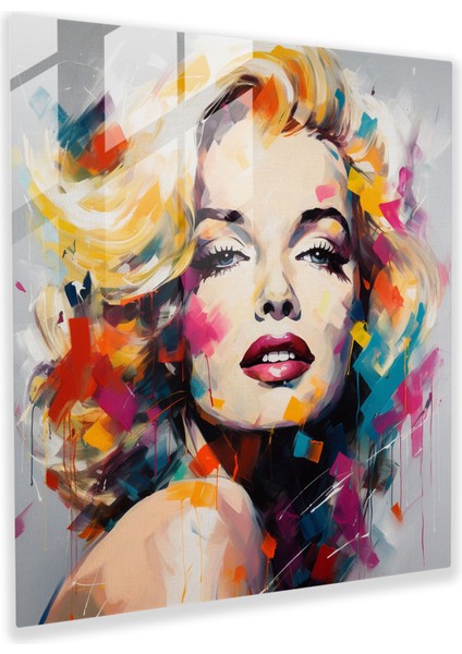 Soyut Dışavurumcu Marilyn Monroe Cam Tablosu - Marilyn Monroe Cam Sanat Cam Duvar Sanatı Ev Dekorasyonu
