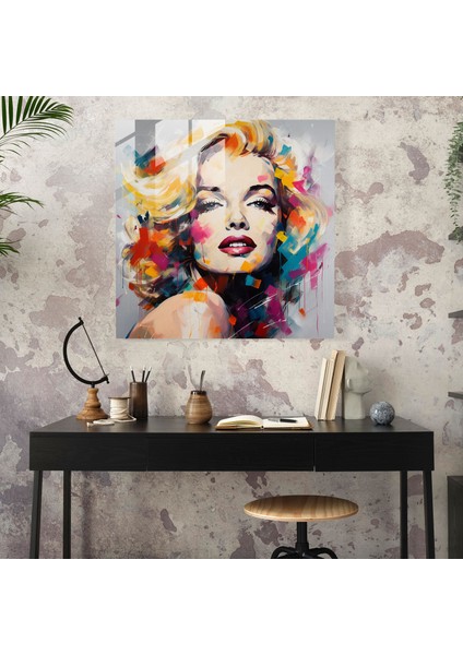 Soyut Dışavurumcu Marilyn Monroe Cam Tablosu - Marilyn Monroe Cam Sanat Cam Duvar Sanatı Ev Dekorasyonu fiyatları
