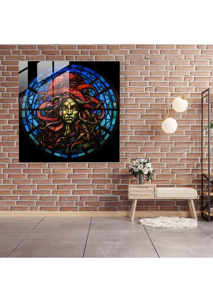 Medusa Cam Tablo Duvar Sanatı - Modern Tasarım Cam Tablo Vitray Sanatı modelleri