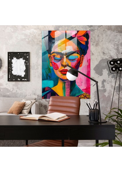 Frida Kahlo Stil Modern Sanat - Frida Kahlo Eserleri Cam Tablo Sanatı Ev Dekorasyonu Modern Sanat modelleri