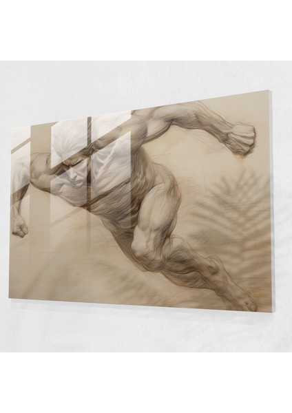 Dayanıklı Insan Ruhu Cam Tablo - Mezolitik Cam Duvar Sanatı Ev Dekorasyonu Güç