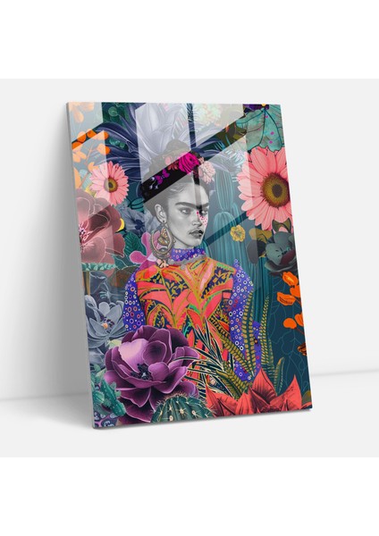 Frida Kahlo Tarzı Cam Duvar Sanatı - Frida Kahlo Eserleri Modern Sanat Cam Duvar Sanatı