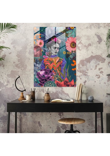 Frida Kahlo Tarzı Cam Duvar Sanatı - Frida Kahlo Eserleri Modern Sanat Cam Duvar Sanatı modelleri