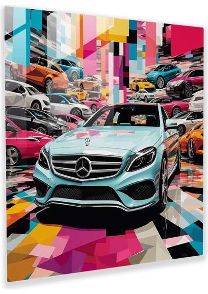 Mercedes Cam Tablo - Pop Art Koleksiyon - Ev Dekorasyonu Duvar Dekorasyonu