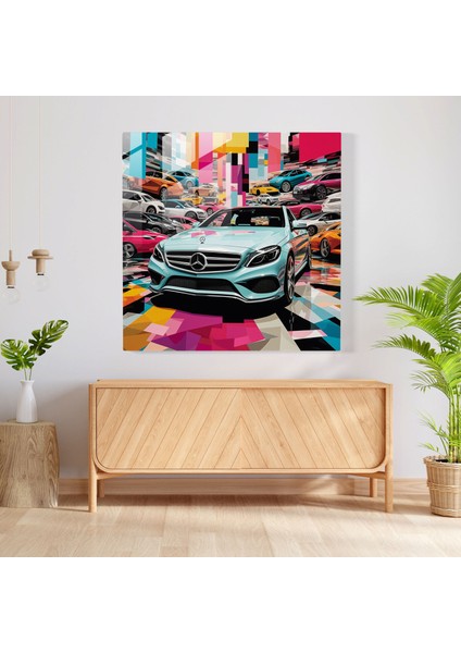Mercedes Cam Tablo - Pop Art Koleksiyon - Ev Dekorasyonu Duvar Dekorasyonu fiyatları
