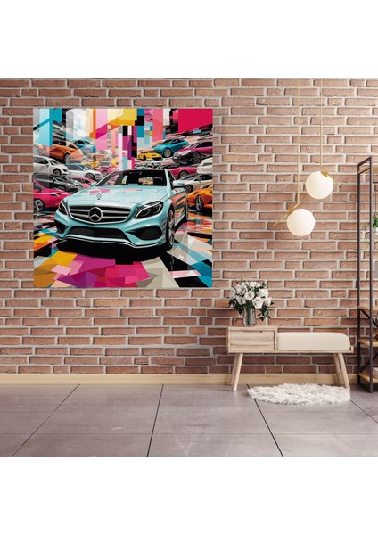 Mercedes Cam Tablo - Pop Art Koleksiyon - Ev Dekorasyonu Duvar Dekorasyonu modelleri