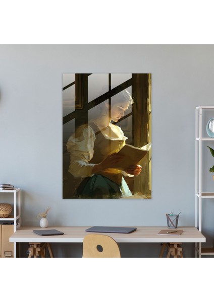 Johannes Vermeer Cam Tablo - Johannes Vermeer Cam Sanatı Cam Duvar Sanatı Ev Dekorasyonu modelleri