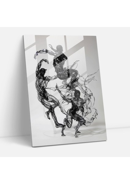 Mannerism Cam Tablo - Dönüşmüş Figürler ve Abartılı Jestler - Mannerism Modern Sanat Cam Sanatı