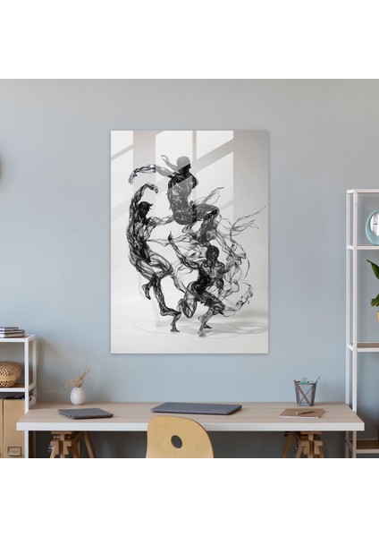 Mannerism Cam Tablo - Dönüşmüş Figürler ve Abartılı Jestler - Mannerism Modern Sanat Cam Sanatı modelleri