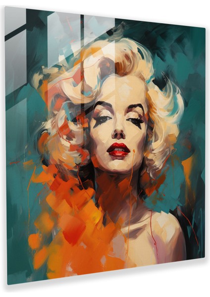 Ifadeci Marilyn Monroe Cam Tablo - Marilyn Monroe Cam Duvar Sanatı Duvar Dekorasyonu