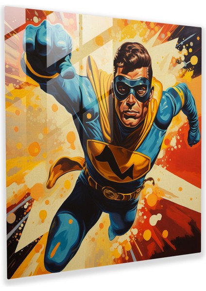 Retro Süper Kahraman Efsanesi Cam Tablo - Popüler Eylem Cam Duvar Sanatı
