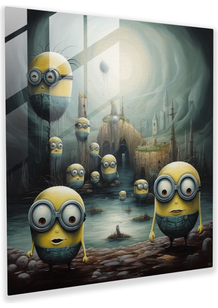 Rüya Gibi Minions Cam Tablo - Minions Ev Dekorasyonu Rüya Gibi Modern Sanat