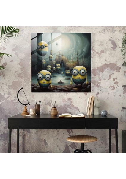 Rüya Gibi Minions Cam Tablo - Minions Ev Dekorasyonu Rüya Gibi Modern Sanat fiyatları