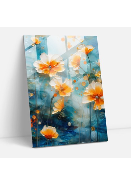 Marigold Manzaraları Cam Tablo - Los Muertos Izlenimci Canlı ve Ifade Dolu Betimleme Yıldız Çiçeği Dolu Manzaralar