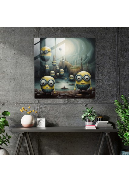 Rüya Gibi Minions Cam Tablo - Minions Ev Dekorasyonu Rüya Gibi Modern Sanat modelleri