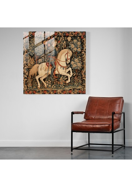 Savaşçının Değeri: Ortaçağ Desenli Cam Tablo - Kahraman Savaşçı Duvar Sanatı fiyatları