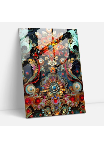 Mannerism Cam Tablo Sanatı - Süslü Desenler ve Ince Detaylar - Mannerism Cam Tablo Duvar Dekorasyonu