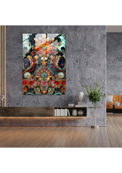 Mannerism Cam Tablo Sanatı - Süslü Desenler ve Ince Detaylar - Mannerism Cam Tablo Duvar Dekorasyonu modelleri