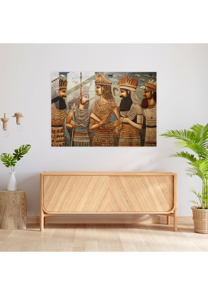 Mezopotamya Mitolojisi Cam Tablosu - Mitoloji Cam Duvar Sanatı Mezopotamya Mitolojisi Kültür Mozaği fiyatları