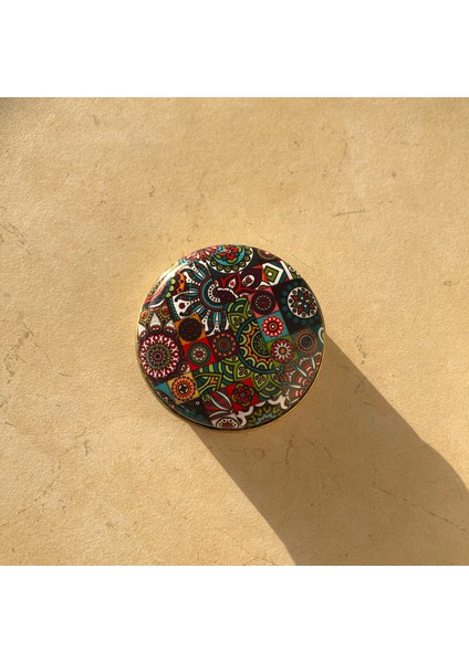 Çok Renkli Gold Teneke Kutu 7X3CM