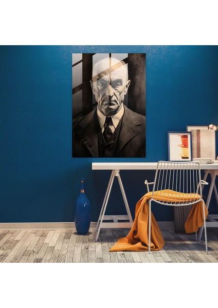 Oppenheimer Ev Dekorasyonu - Detaylı Gölge Oyunu ile Cam Tablo Duvar Dekorasyonu modelleri