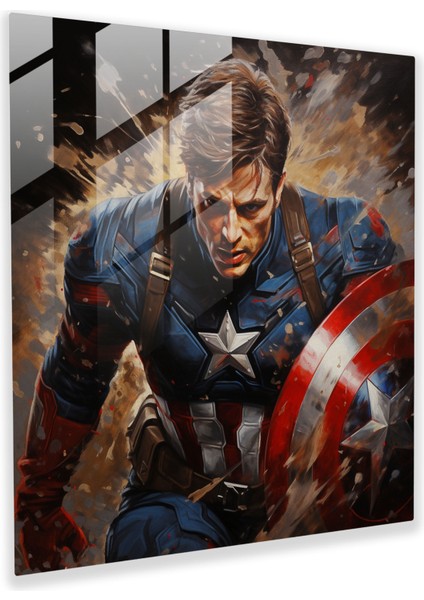Marvel Süper Kahraman Portre Cam Baskı - Marvel Duvar Dekorasyonu Cam Duvar Sanatı Yağlı Boya