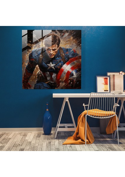 Marvel Süper Kahraman Portre Cam Baskı - Marvel Duvar Dekorasyonu Cam Duvar Sanatı Yağlı Boya modelleri