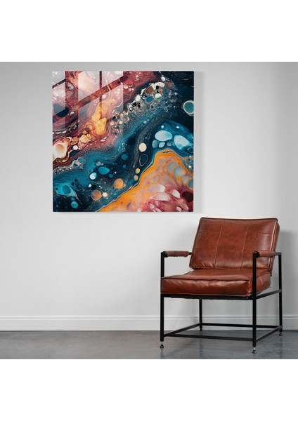 Soyut Mermer Cam Baskı - Mermer Cam Duvar Sanatı Renkli Soyut modelleri