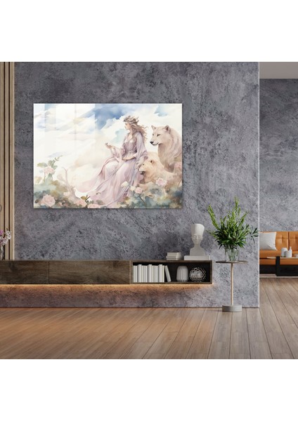 Mitoloji Cam Tablosu: Masalsı Yunan Mitoloji Illüstrasyonu - Mitoloji Hayalperest Atmosfer Modern Sanat Cam Tablo modelleri