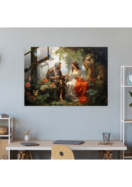 Klasik Yunan Mitolojisi Cam Tablo - Klasik Yağlı Boya Zarafet modelleri