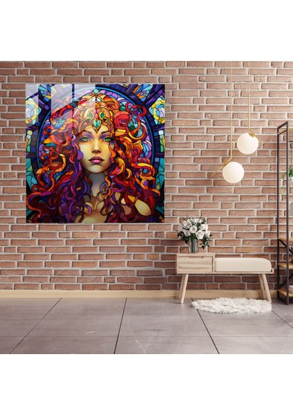Medusa'nın Göksel Vitray Baskısı - Ev Dekorasyonu Cam Sanatı fiyatları
