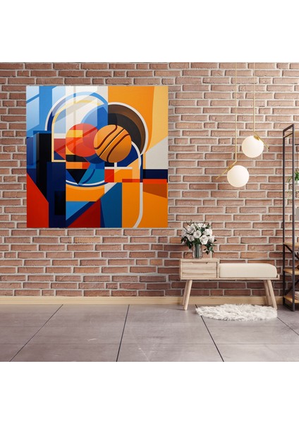 Nba Cam Tablo - Geometrik Takım Birleşimi - Nba Duvar Dekorasyonu Geometrik Soyutlama Modern Sanat modelleri