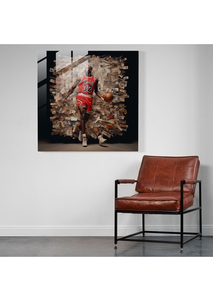 Michael Jordan Cam Tablosu - Bir Efsanenin Yolculuğu - Michael Jordan Cam Duvar Sanatı Yolculuk Tablosu fiyatları