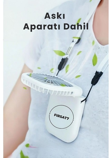 El Fanı Mini Masaüstü ve Boyun Askılı Fan Portatif Şarjlı 3 Kademeli Vantilatör Soğutucu fırsatları