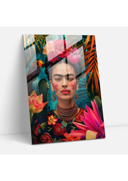 Frida Kahlo Tarzı Duvar Dekorasyonu - Frida Kahlo Eserleri Modern Sanat Cam Tablo Ev Dekorasyonu