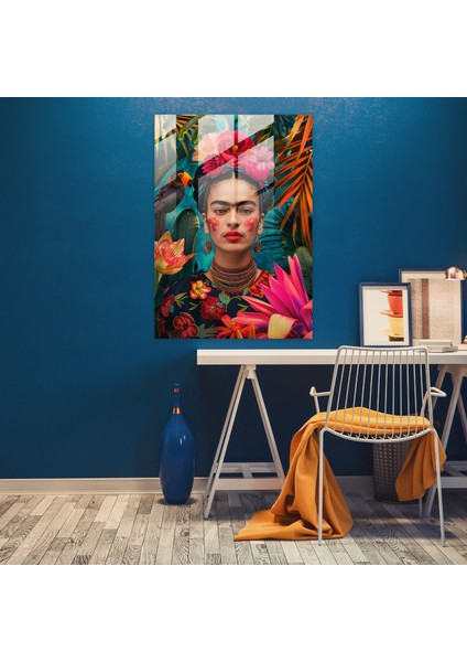 Frida Kahlo Tarzı Duvar Dekorasyonu - Frida Kahlo Eserleri Modern Sanat Cam Tablo Ev Dekorasyonu fiyatları