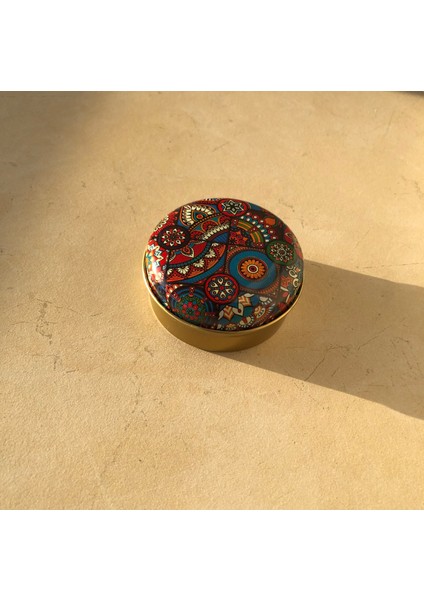 Çok Renkli Gold Teneke Kutu 7X3CM