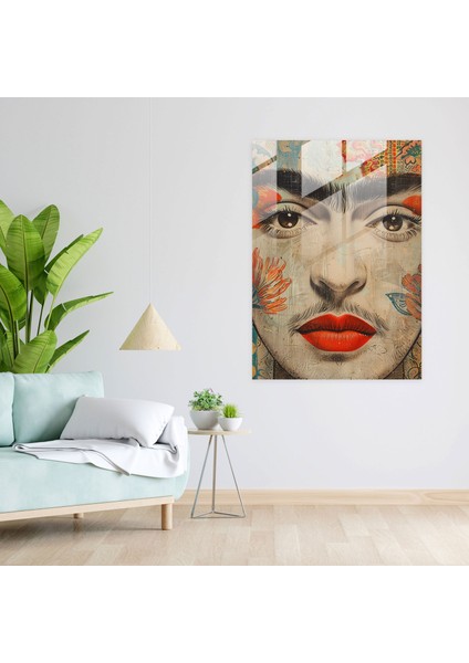 Frida Kahlo Tarzı Duvar Dekorasyonu - Frida Kahlo Eserleri Cam Tablo Duvar Dekorasyonu Cam Duvar Sanatı modelleri