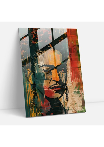 Frida Kahlo Tarzı Duvar Dekorasyonu - Kanvas Tablo Cam Sanatı Duvar Dekorasyonu
