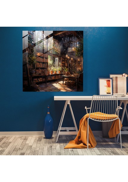 Nostaljik Kitapçı Cam Tablo - Eski Kitapçı Modern Sanat fiyatları
