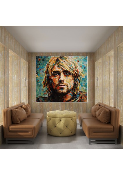 Kurt Cobain Cam Tablo - Mozaik Tarzı Kompozisyon Duvar Dekorasyonu Ev Dekorasyonu fiyatları
